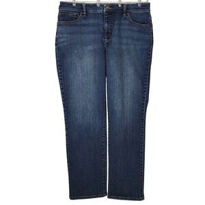 Lauren Ralph Lauren Women's Blue Wash Denim Jeans Straight Leg Size 14